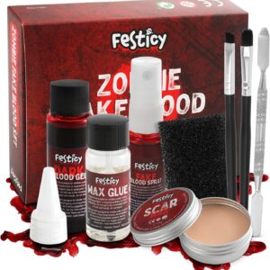 Kit maquillaje terror Halloween Festicy: sangre, cera y más