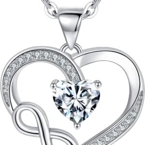 Collar infinito plata con corazón para regalo mujer