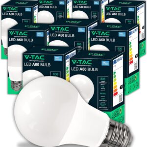 V-TAC Bombilla LED E27 8,5W (60W) Blanco Frío 6500K - Pack 10 uds.
