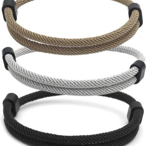 Pulsera de cuerda de vela para hombre, resistente y ajustable