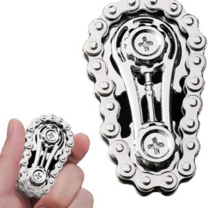 Spinner metálico estilo cadena, 6 cm, plata