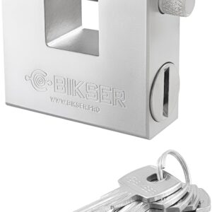 Candado GRANDE de Seguridad Exterior BIKSER (1 kg, 5 Llaves) - Acero Inoxidable