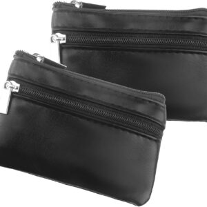 Monedero Hombre Negro 2 uds. Piel Cremallera Argolla - Smomend