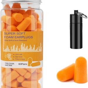 Tapones oídos dormir 60 pares con funda aluminio, 38 dB SNR