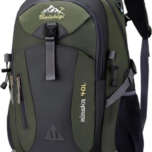 Qooloo Mochila Senderismo 40L Verde - Impermeable y Multifuncional