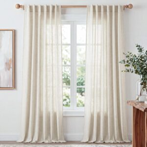 Cortinas de Lino PONY DANCE, 140x245cm, Pack 2 uds. Crema