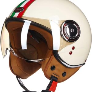 Casco Jet Moto Vintage Cruiser STTTBD con Visera Solar