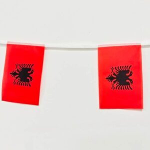 Bandera Albania 40 uds. 14x21 cm – Guirnalda nacional