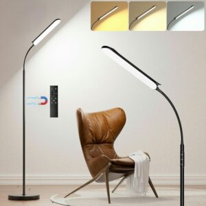 Lámpara de pie LED regulable 18W con mando táctil, Yikuneng