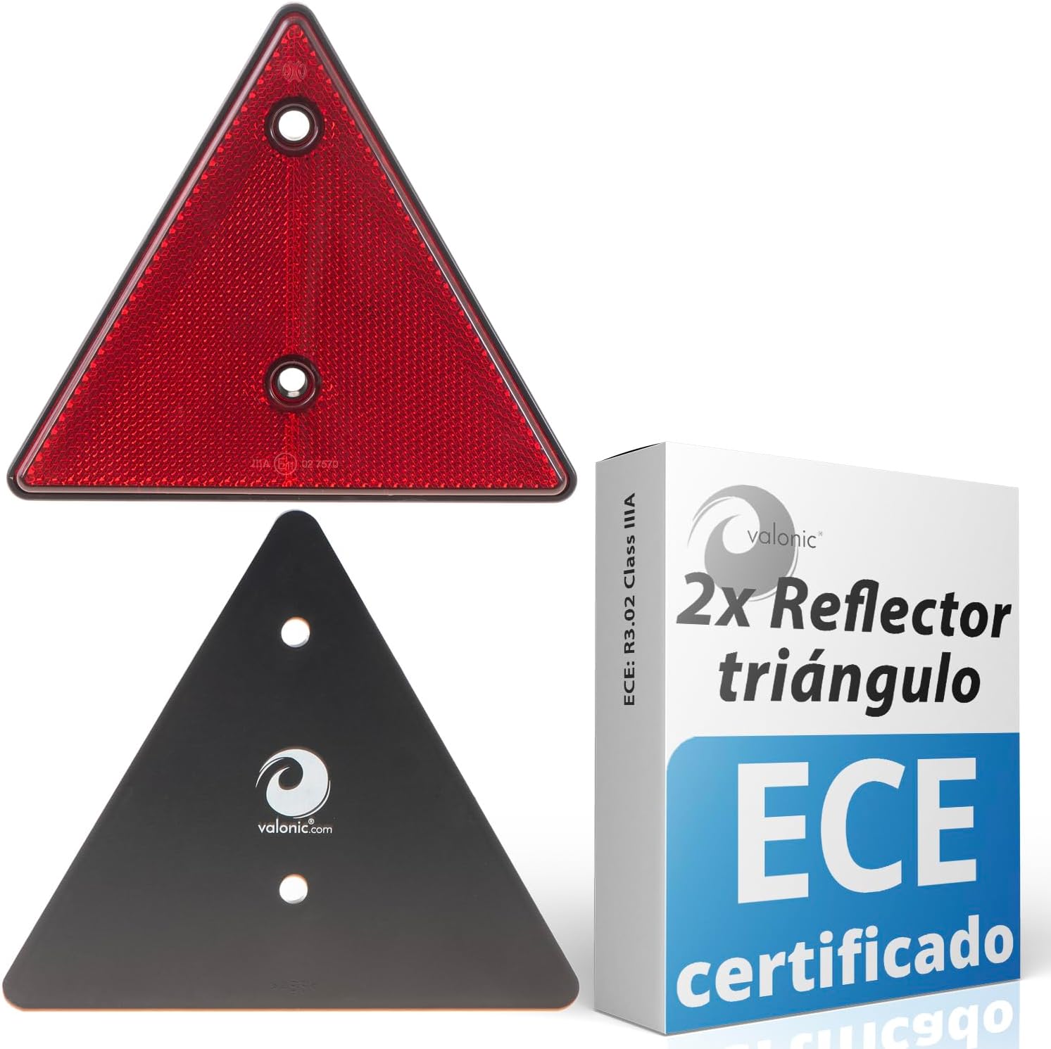 Valonic reflector triángulo R3.02 Clase IIIA, 2 uds. rojo