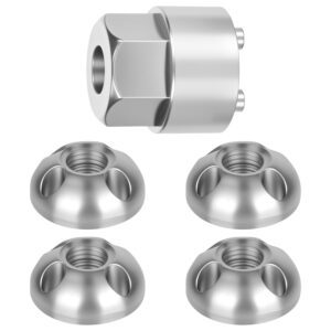 Juego tuercas antirrobo M8 acero inoxidable (4+1 llave)