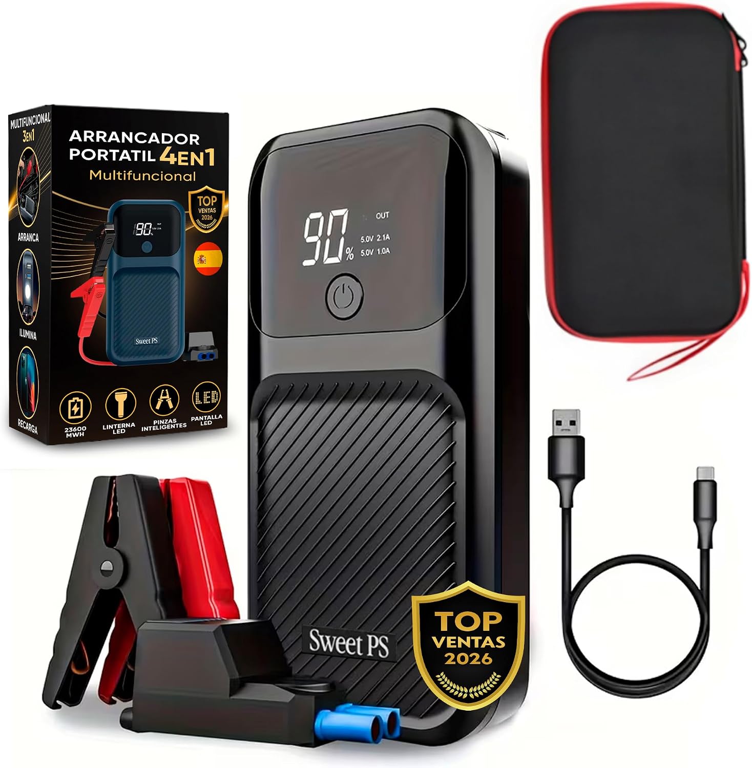 Arrancador portátil Sweet© 4000A | Booster 12V con carga rápida