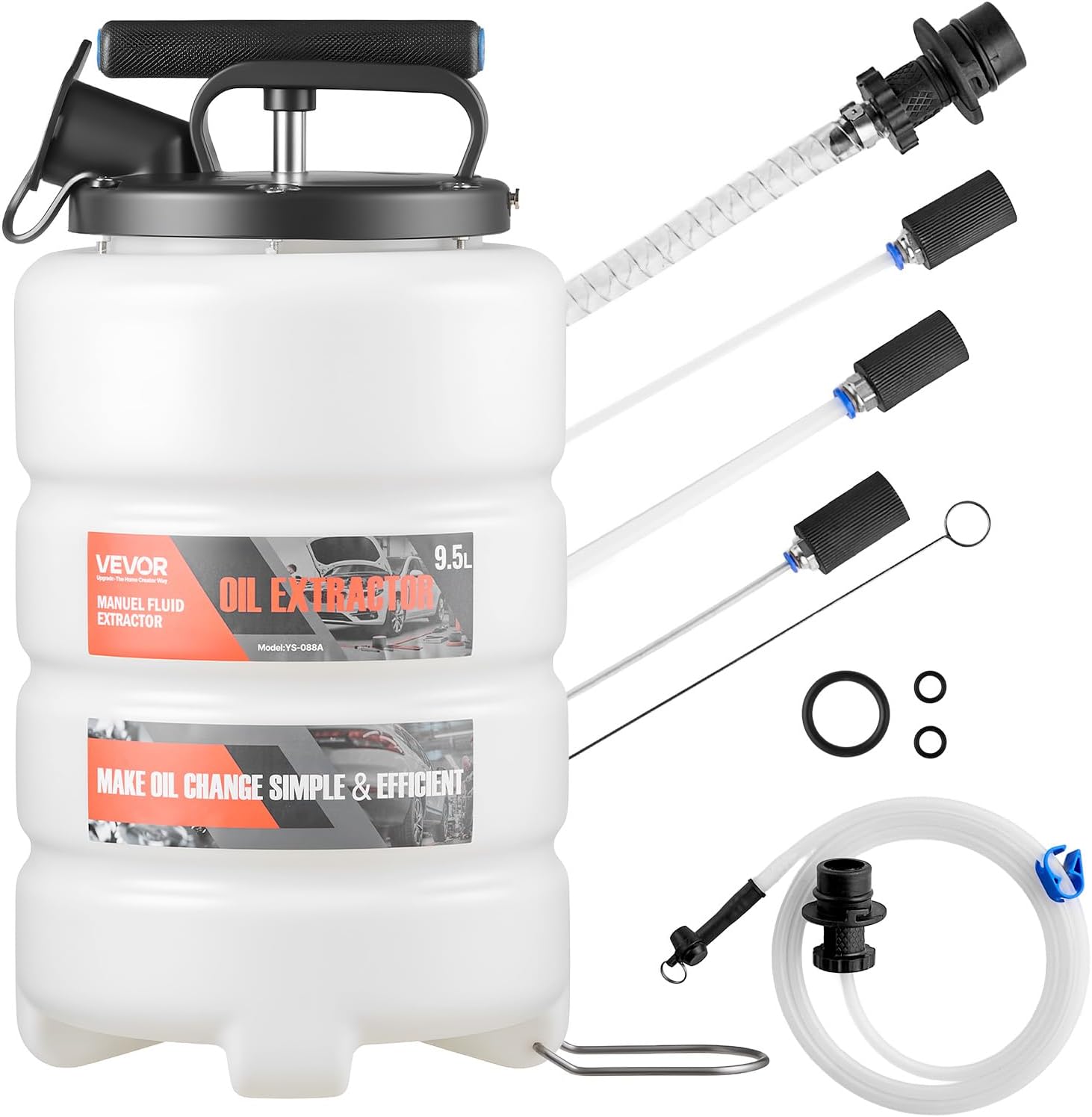 VEVOR Bomba manual de aceite 9,5L con accesorios