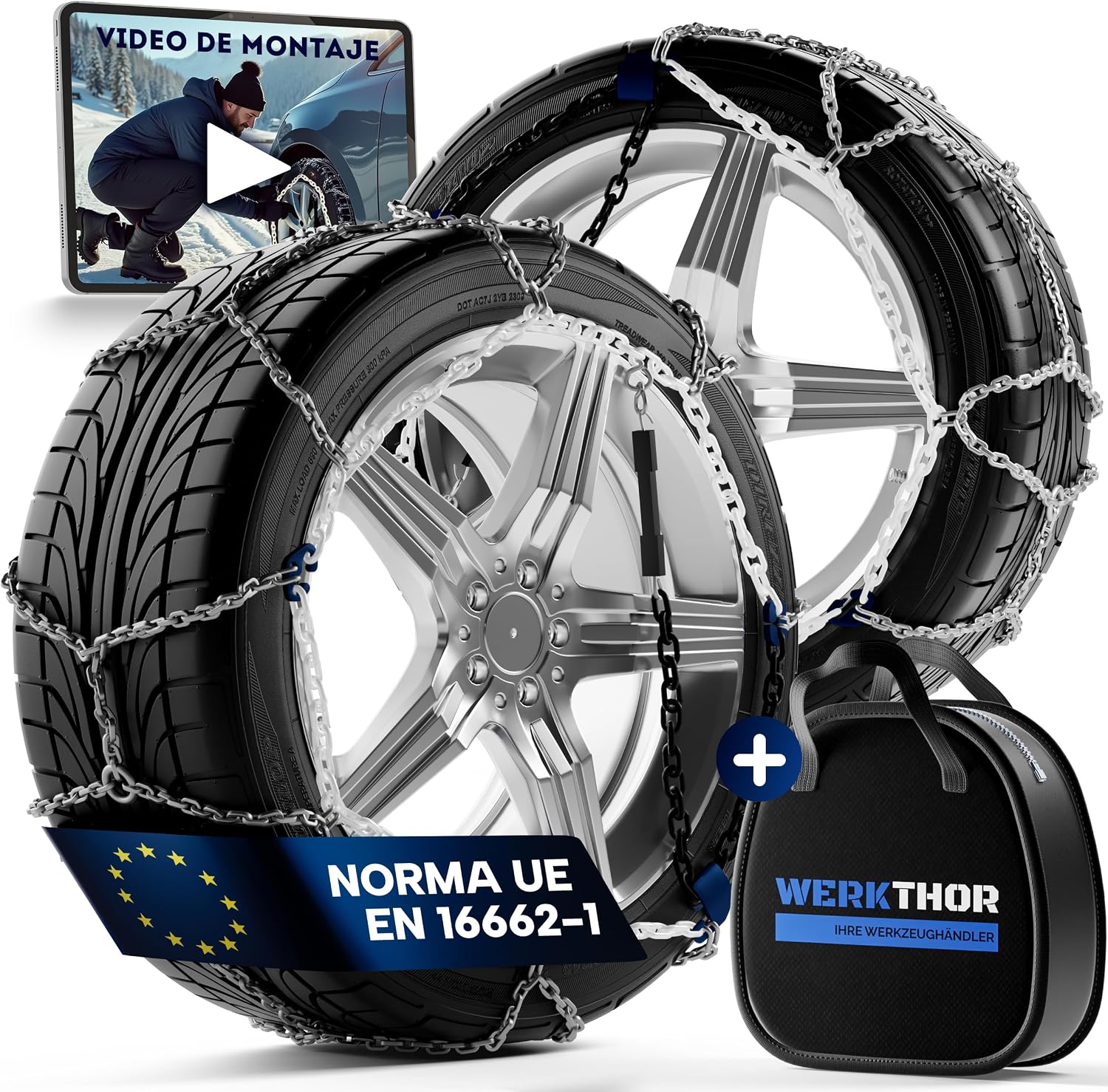 WERKTHOR Cadenas nieve 2x homologadas UE - Montaje fácil