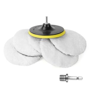 URAQT Juego 8 Almohadillas Lana Pulido Coche M10 Hexagonal