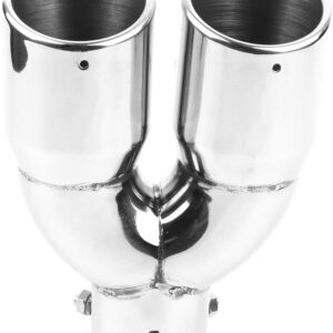 Tubo escape doble acero inoxidable 63-76-220 mm mumisuto
