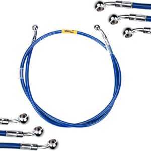 Latiguillo freno moto 28°-28° azul 40-240 cm acero inoxidable