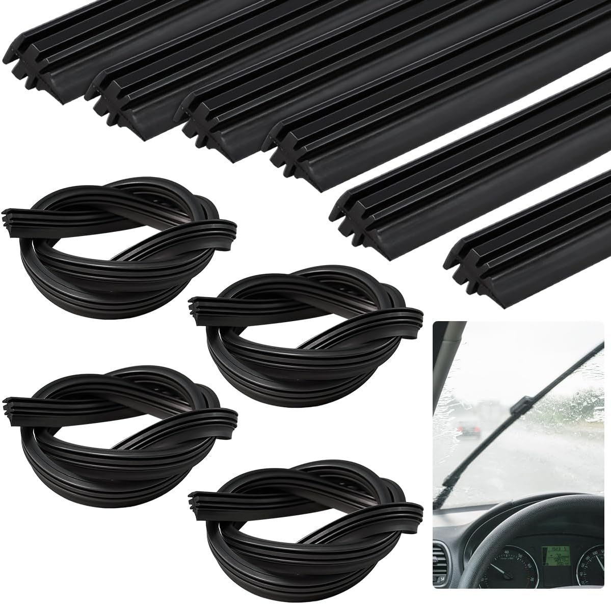 10 tiras limpiaparabrisas 800mm goma recambio VGECEE