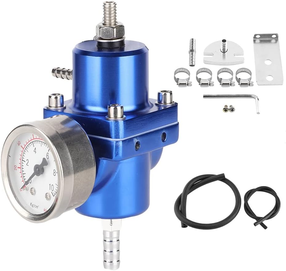 Regulador de presión combustible universal Deror 0-140psi (azul)