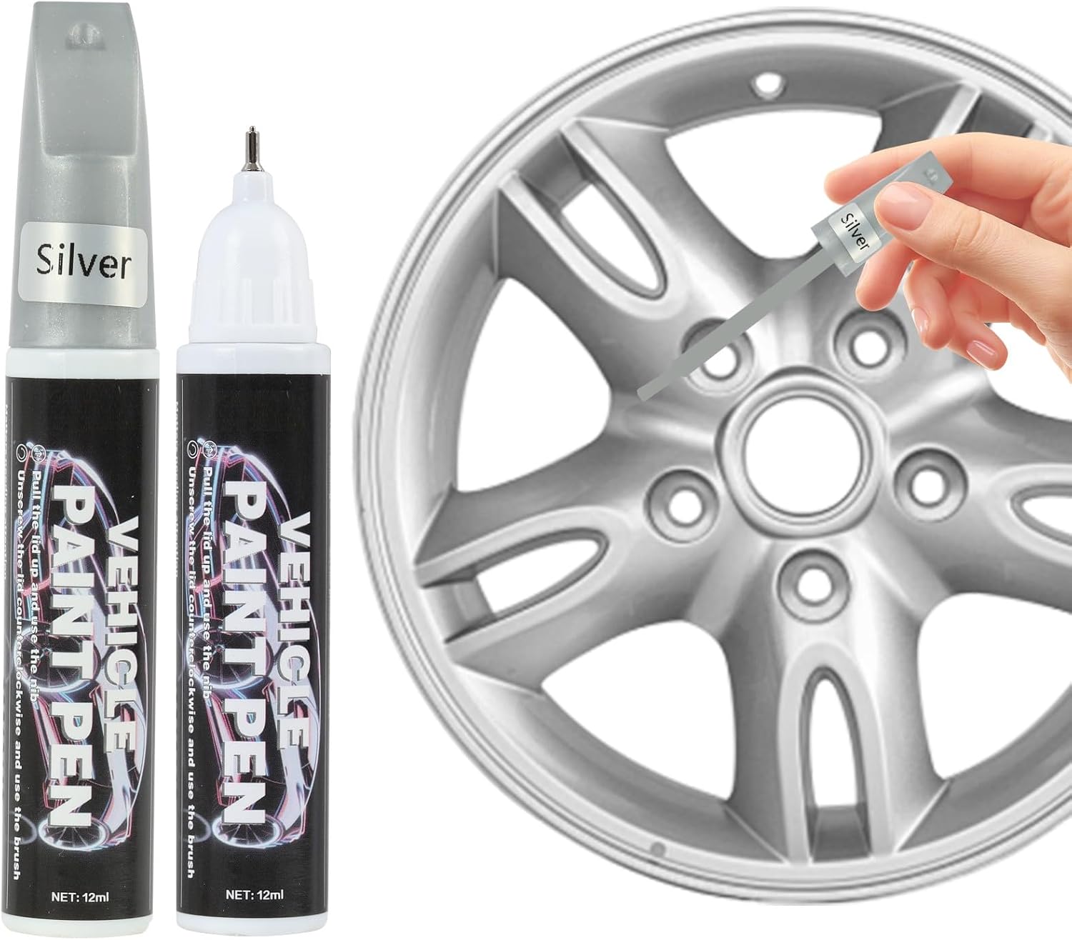Rotuladores Retoque Coche Plata/Negro Metalizado Sariputa