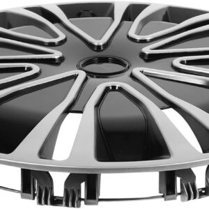 SHINEOFI Tapacubos 15" Plata y Negro - Protección y Estilo