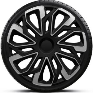 Juego de 4 tapacubos 13" Feu Vert bicolor negro/gris