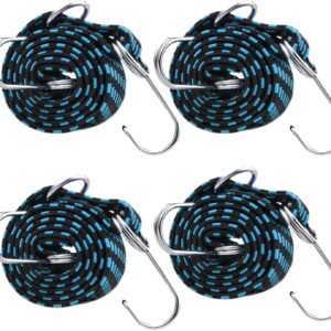 Cuerdas elásticas con gancho 4 uds., 1m, azul - Xutong