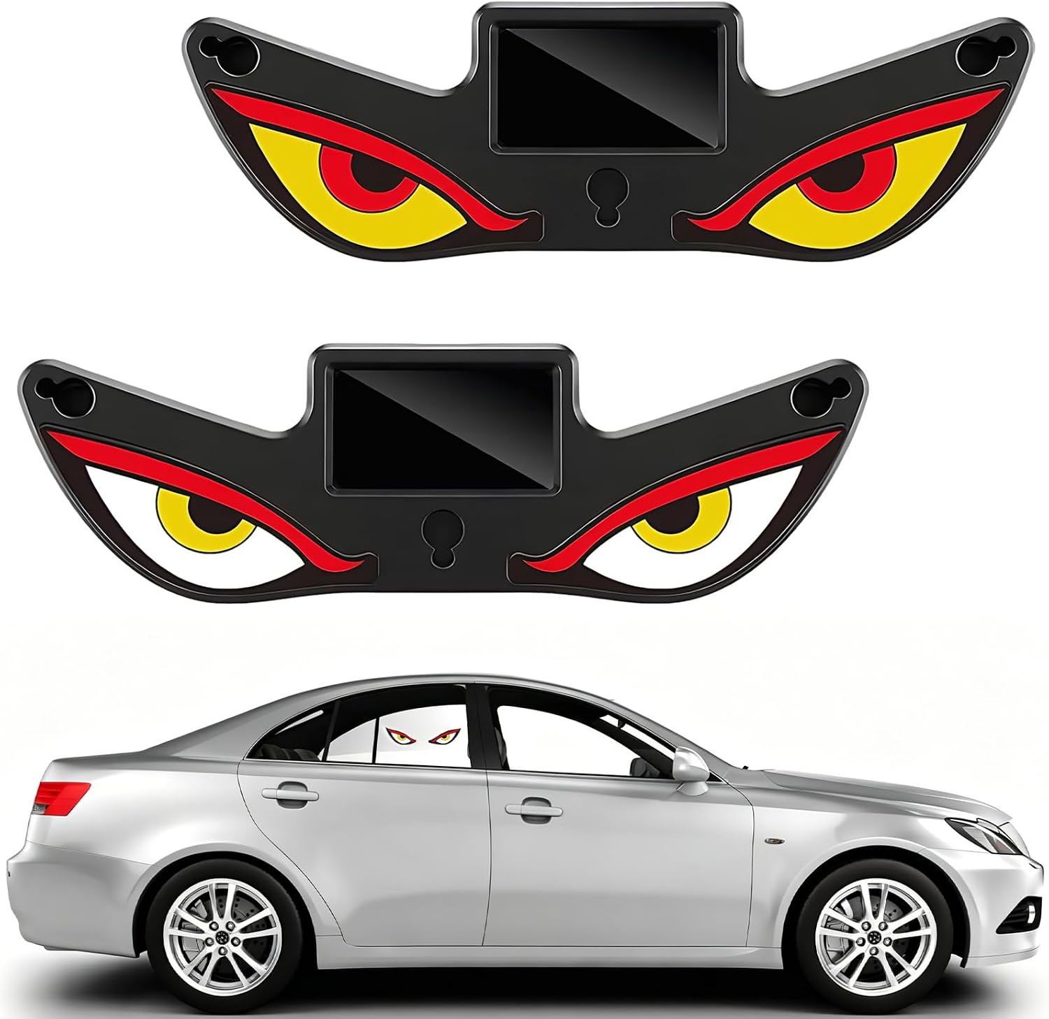 Luces LED Solares Ojos Demonio para Coche - Sin taladrar