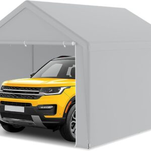 Refugio LZQ 4x8 m gris para coche y tienda, estructura acero