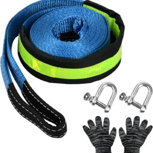 Cuerda remolque 10T para coche con grilletes y guantes