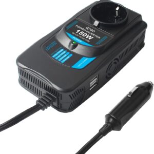 Inversor BYGD 150W/300W 12V→230V con USB y tomas AC