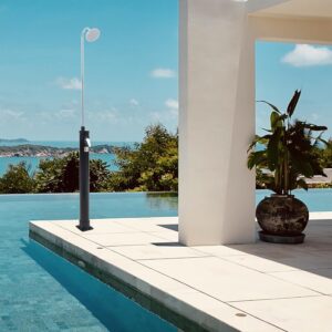 Ducha solar AMPEND casa.pro para exteriores 215 cm negro