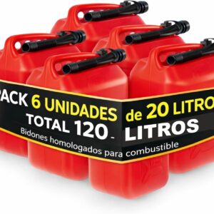 Pack 6 bidones 20L homologados 120L gasolina/diésel Humpti