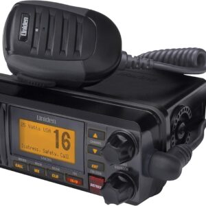 Uniden UM385BK - Radio VHF Marina 25W con DSC, IPX4 y Alerta NOAA