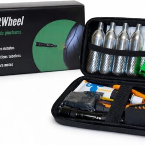 Kit reparación pinchazos moto tubeless - 34 piezas + CO₂