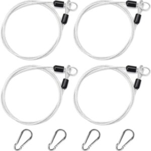 4 Cables seguridad acero inox 1m con mosquetón - KtbeYTi
