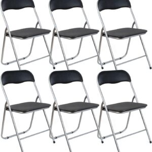 Pack 6 sillas plegables THE SECRET HOME negro, 80 cm
