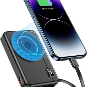 Power Bank Magnético 10000mAh Moscsaz - Carga Rápida Inalámbrica