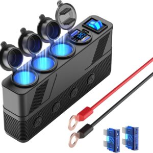 Divisor enchufes coche 7 en 1 con 4 USB y 3 mecheros