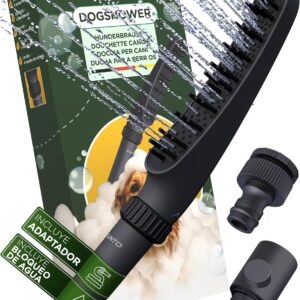 KUNTO® Ducha perro con cepillo y 4 chorros regulables