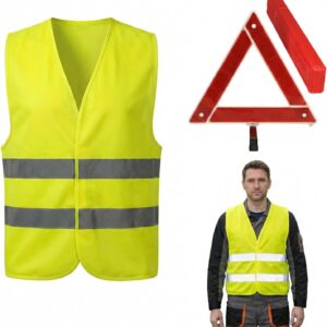 Kit emergencia coche: 3 triángulos + chaleco homologados