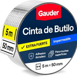 Cinta butílica Gauder 50 mm x 5 m: sellado profesional impermeable