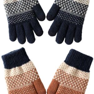 Guantes térmicos lana invierno con pantalla táctil (2 pares)