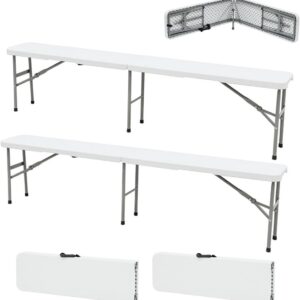 KAMBERG - Lote 2 bancos plegables 180x28x43,5 cm