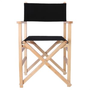 Silla de director en madera con lona negra