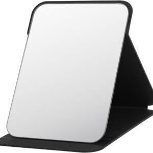 OSDUE Espejo Plegable Grande y Extra Grande, Cuero PU, Negro/Blanco/Rosa