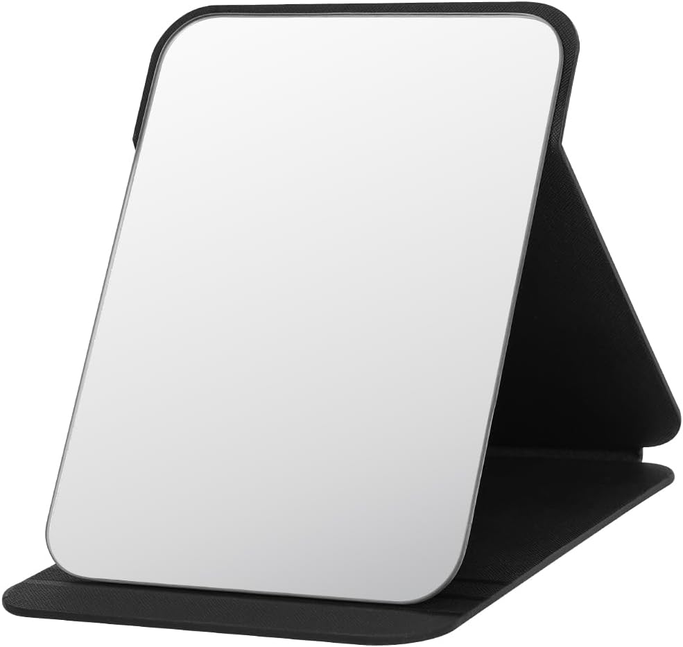OSDUE Espejo Plegable Grande y Extra Grande, Cuero PU, Negro/Blanco/Rosa