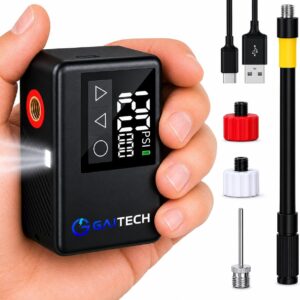 Inflador Eléctrico Bicicleta 120 PSI GAITECH - Compacto y Portátil con Pantalla Digital