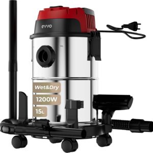 EVVO AE84 Aspirador Wet & Dry 1380W - Inox 20L - Succión 16 kPa