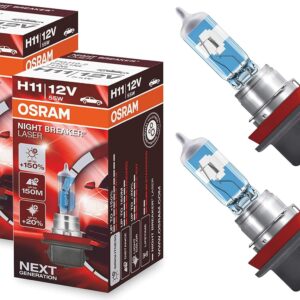 Osram Night Breaker Laser H11, 150% más luz, 2 unidades